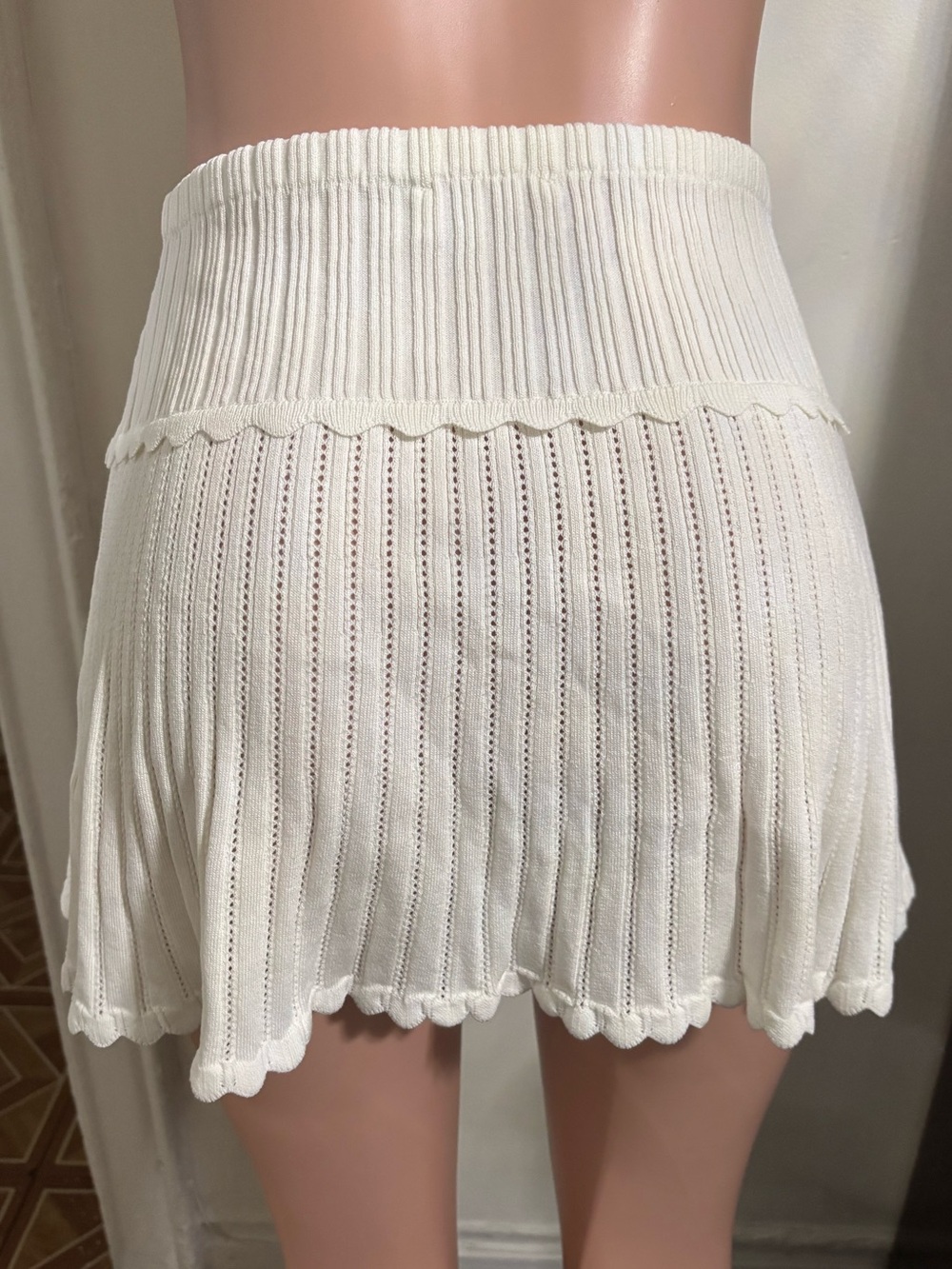 MESHKI Women’s Indy Pointelle Knit Mini Skirt - Picture 8 of 13